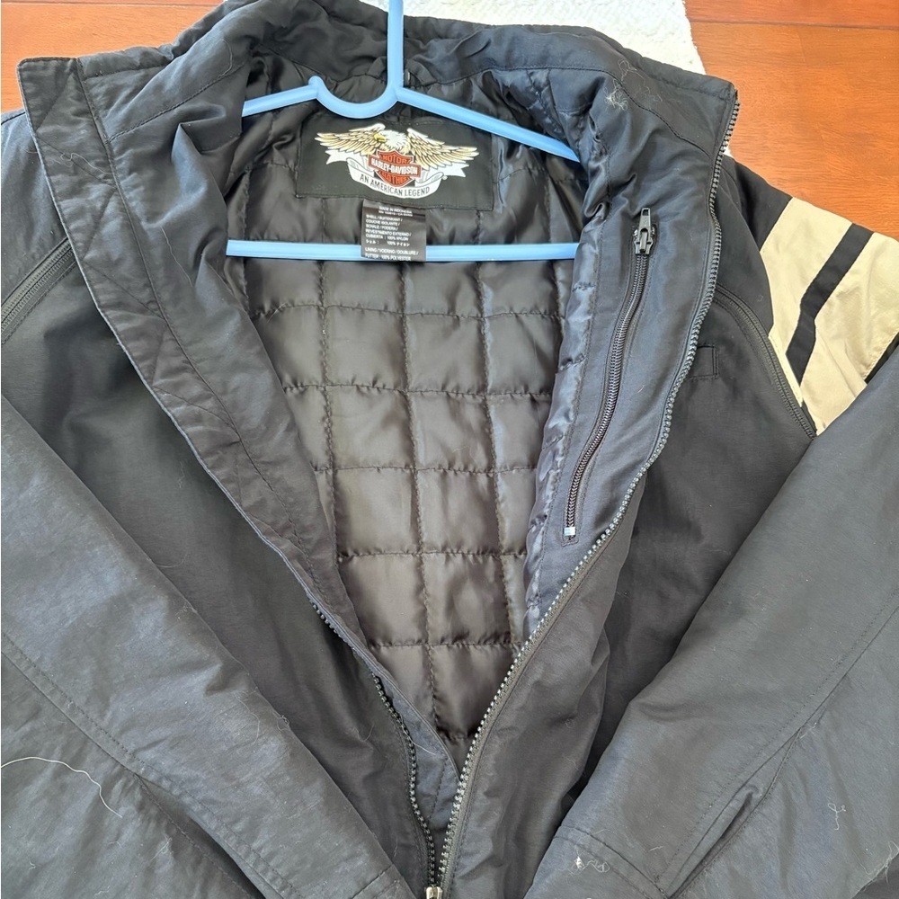 🏍️ Harley-Davidson® BAD MOON Convertible Nylon Lined Jacket to Vest Mens Medium - Picture 8 of 12